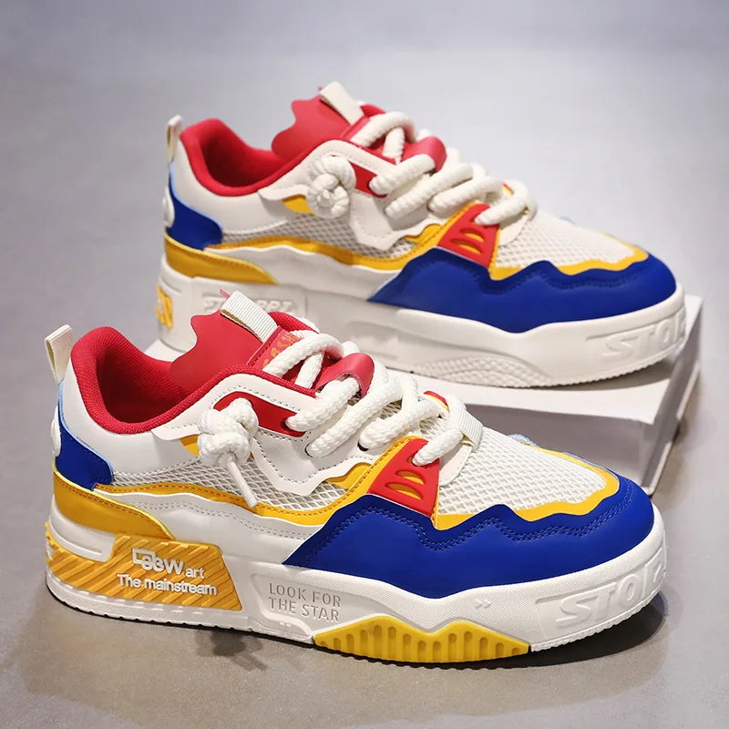 2025 new large-sized men's shoes, all-season fashion and versatile, soft-soled white sneakers and sports shoes