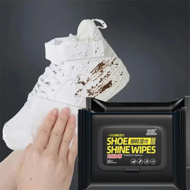 12-30Pcs Disposable Shoes Clean Wipes Portable White Shoes Cleaning Care Wipes Sneakers Cleaning Quick Wet Wipe