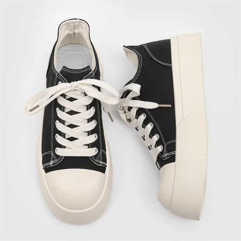 2025 New Arrival Women's Retro Canvas Platform Sneakers Classic Casual Heightening All-Match Non-Slip Shoes