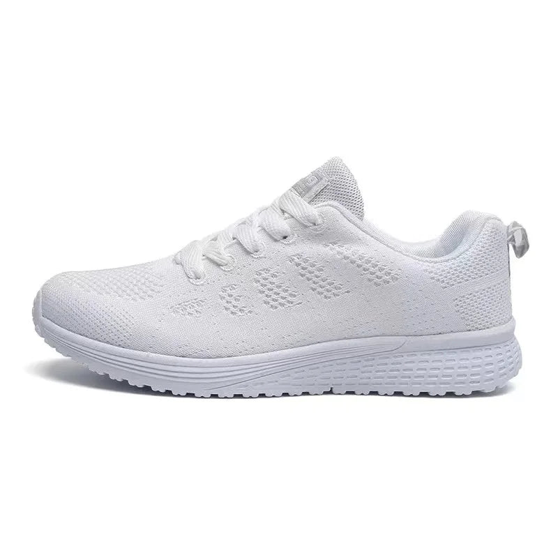 2025 Women Mesh Breathable Soft Sole Sneakers Lace Up Wedge Platform Shoes Ladies Outdoor Casual Sport Shoes