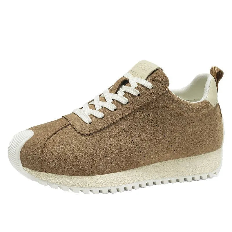 2025 Comfortable Low Cut Suede Leather Green Platform Trainers Sporty Zapatillas Deporte Shoes Retro Men's Casual Sneakers