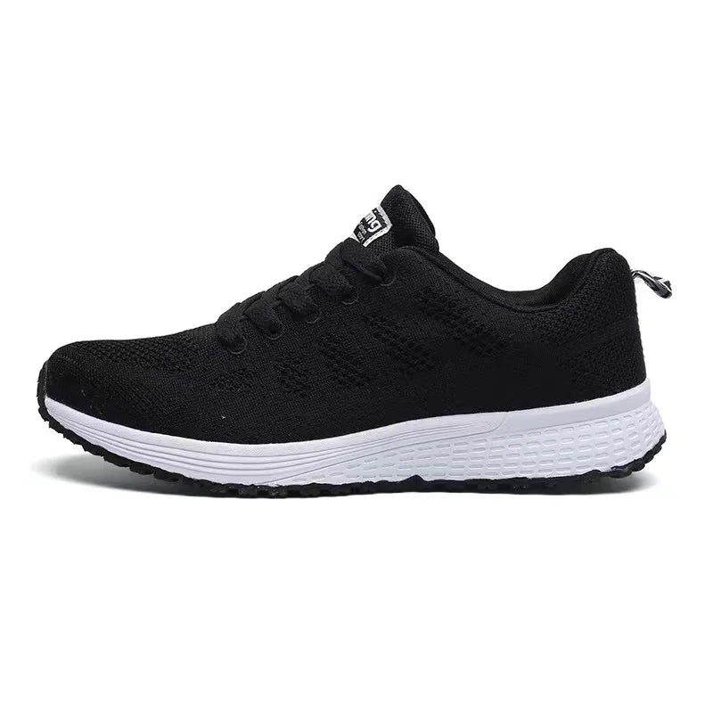 2025 Women Mesh Breathable Soft Sole Sneakers Lace Up Wedge Platform Shoes Ladies Outdoor Casual Sport Shoes