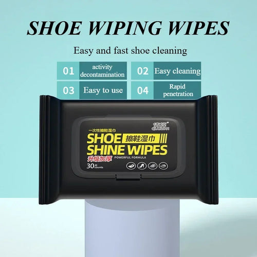 12-30Pcs Disposable Shoes Clean Wipes Portable White Shoes Cleaning Care Wipes Sneakers Cleaning Quick Wet Wipe
